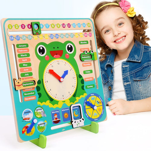 Montessori Wooden Toys Preschool Educational Teaching - A super-recommended clock toy by the seller, superb design, not only the clock cognition but also the season, month, weather, etc.