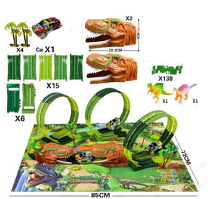 Children Track Racing Simulation Animal Dinosaur Toy - Applicable age: 3 years old 4 years old 5 years old 6 years old 7 years old 8 years old 9 years old Applicable gender: 8