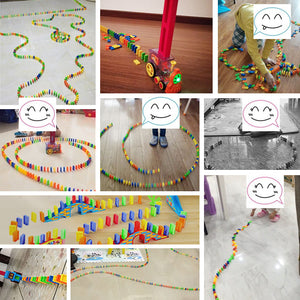 domina 60pics Domino Toy Train For Children