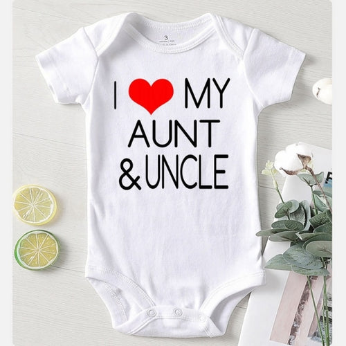 Baby Romper Love Aunt White