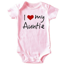 Load image into Gallery viewer, Baby Romper Love Auntie Pink - Clothing Romper. Material: Cotton. Season: Four Seasons. Gender: Unisex. Age Range: 3-24m. Pattern Type: Letter. Department Name: Babe
