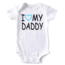 Load image into Gallery viewer, Baby Romper Love Daddy White - I Love Daddy Baby Clothes. Material: Cotton. Season: Four Seasons. Gender: UnisexAge Range: 3-24m. Pattern Type: Letter