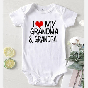 Baby Romper Love Grandpa Grandma White Material: Cotton. Season: Four Seasons. Gender: Unisex. Age Range: 3-24mPattern Type: Letter. Department Name: Baby. Collar: O-Neck