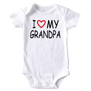 Baby Romper Love Grandpa White - Unisex Baby Clothes. Material: Cotton. Season: Four Seasons. Gender: Unisex. Age Range: 3-24mPattern Type: Letter. Department Name: Baby