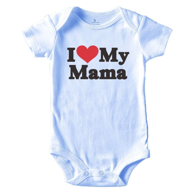 Baby Romper Love Mama Blue - Baby Love Romper. Material: Cotton. Season: Four Seasons. Gender: Unisex. Age Range: 3-24mPattern Type: Letter. Department Name: Babe
