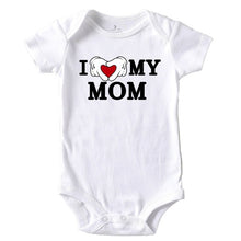 Load image into Gallery viewer, Baby Romper Love Mom White - Newborn Romper Unisex. Material: Cotton. Season: Four Seasons. Gender: Unisex. Age Range: 3-24mPattern Type: Letter. Department Name: Babe