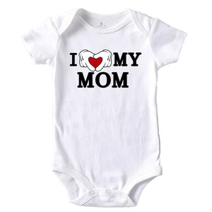 Baby Romper Love Mom White - Newborn Romper Unisex. Material: Cotton. Season: Four Seasons. Gender: Unisex. Age Range: 3-24mPattern Type: Letter. Department Name: Babe