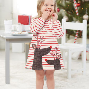 Christmas Dress For Girls - Toddler Girl Christmas Dress. Material: Polyester, Cotton  Dresses Length: Knee-Length  Style: Casual  Decoration: Appliques  Silhouette: Straight 