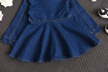 Load image into Gallery viewer, Long Sleeve Denim Dress - Dress Outfits for Baby Girl. Sleeve Style: Regular Sleeve Length(cm): Full Silhouette: A-LINE Season: Autumn Pattern Type: Patchwork Material: Cotton,3