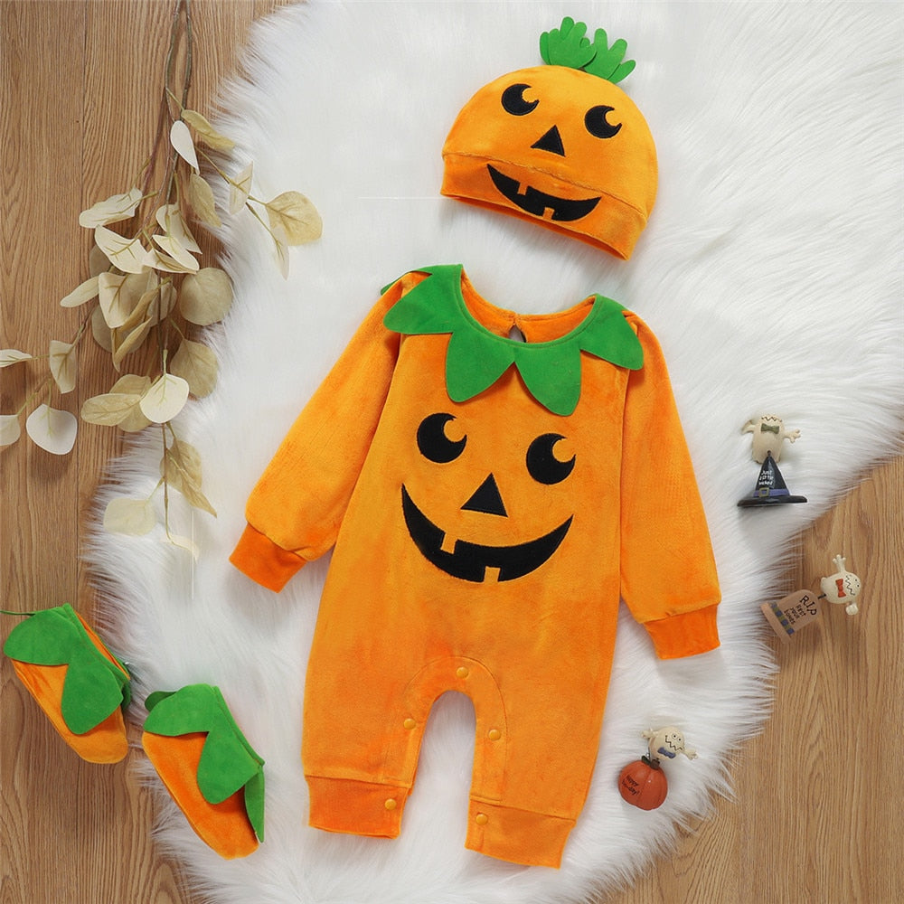 Pumpkin Grimace Halloween Baby Romper