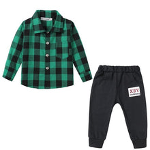 Load image into Gallery viewer, Baby Boys Costume Set - Baby Clothes Organic Cotton | Laudri Shop green shirt black pants