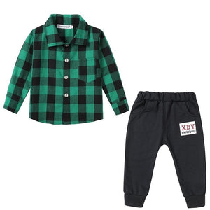 Baby Boys Costume Set - Baby Clothes Organic Cotton | Laudri Shop green shirt black pants