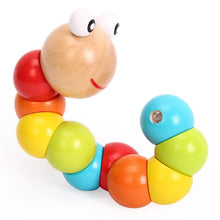Load image into Gallery viewer, Montessori Educational Fun Thread Wooden Toy Shape Cognize Worm