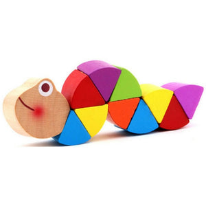 Montessori Educational Fun Thread Wooden Toy Shape Cognize Worm from Laudri Shop 