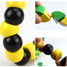 Load image into Gallery viewer, Montessori Educational Fun Thread Wooden Toy Shape Cognize Worm