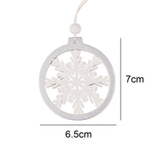 Load image into Gallery viewer, 3PCS/lot Silver White Deer Snowflake Wooden Christmas Pendants Decorations from Laudri Shop 