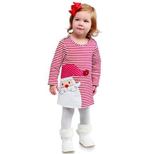 Load image into Gallery viewer, Christmas Dress For Girls - Toddler Girl Christmas Dress. Material: Polyester, Cotton  Dresses Length: Knee-Length  Style: Casual  Decoration: Appliques  Silhouette: Straight 2