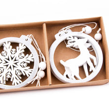 Load image into Gallery viewer, 3PCS/lot Silver White Deer Snowflake Wooden Christmas Pendants Decorations from Laudri Shop 