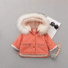 Load image into Gallery viewer, Fleece Warm Cotton Baby Winter Coat Orange. Material: Cotton &amp; Polyester. Thickness: Heavyweight. Sleeve Length(cm): Full. Item Type: Outerwear &amp; Coats. 