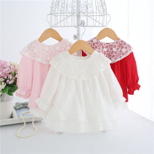 Lace Embroidery Baby Dress Pink - Baby Girl Outfit Sets1