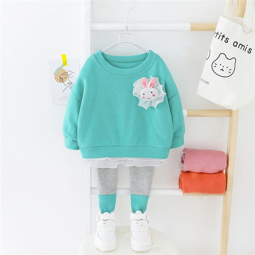 Toddler Rabbit Lace Hoodie Pants - Rabbit Clothing. Material: Cotton, Collar: O-Neck Closure Type: Pullover; Material Composition: Cotton Sleeve Length(cm): Full