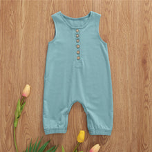 Load image into Gallery viewer, Sleeveless Baby Romper Green - Forest Green Baby Romper