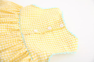 Sleeveless Yellow Dress Duck Pattern - Yellow Baby Dress1