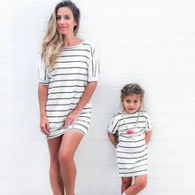 Load image into Gallery viewer, Mother and Daughter Short Sleeve Striped Dress