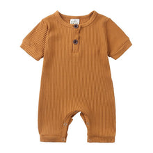 Load image into Gallery viewer, Summer Baby Romper - Baby Rompers Unisex. Material: Cotton Gender: Unisex Age Range: 3-24mPattern Type: Solid Collar: O-Neck Item Type: Rompers0