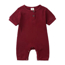 Load image into Gallery viewer, Summer Baby Romper - Baby Rompers Unisex. Material: Cotton Gender: Unisex Age Range: 3-24mPattern Type: Solid Collar: O-Neck Item Type: Rompers4
