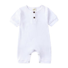 Load image into Gallery viewer, Summer Baby Romper - Baby Rompers Unisex. Material: Cotton Gender: Unisex Age Range: 3-24mPattern Type: Solid Collar: O-Neck Item Type: Rompers5