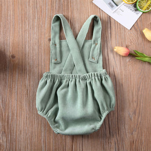Sleeveless Baby Romper Green - Cheap baby clothes4