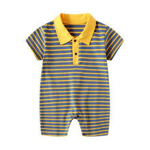 Load image into Gallery viewer, Short Sleeve Baby Romper Yellow - Yellow Romper Baby Boy