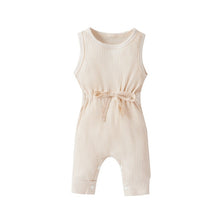 Load image into Gallery viewer, Cotton Romper Elastic Band Beige - Baby Outfit Sets3