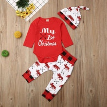 Load image into Gallery viewer, My First Christmas Romper Pants Hat