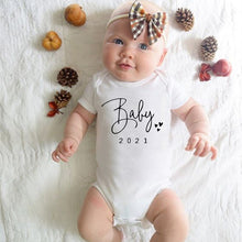 Load image into Gallery viewer, Baby Mommy Matching T-Shirt Romper. Item Type: T-Shirts/Bodysuit. Sleeve Length(cm): Short Pattern Type: Solid Department Name: Mother &amp; Daughter Material: 95% milk silk1