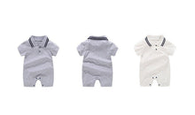 Load image into Gallery viewer, Product Name: Short Sleeve Baby Romper White Material: Cotton Age Range: 3-24m Pattern Type: Solid Collar: Turn-down Collar Closure Type: PulloverItem 10