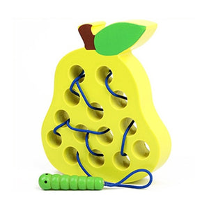 Montessori Wooden Toys Worm Eat Pear