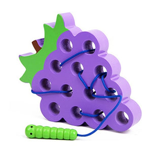 Montessori Wooden Toys Worm Eat Grape
