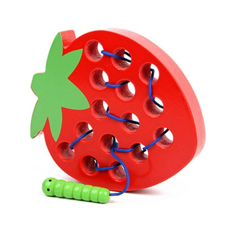 Montessori Wooden Toys Worm Eat Strawberry