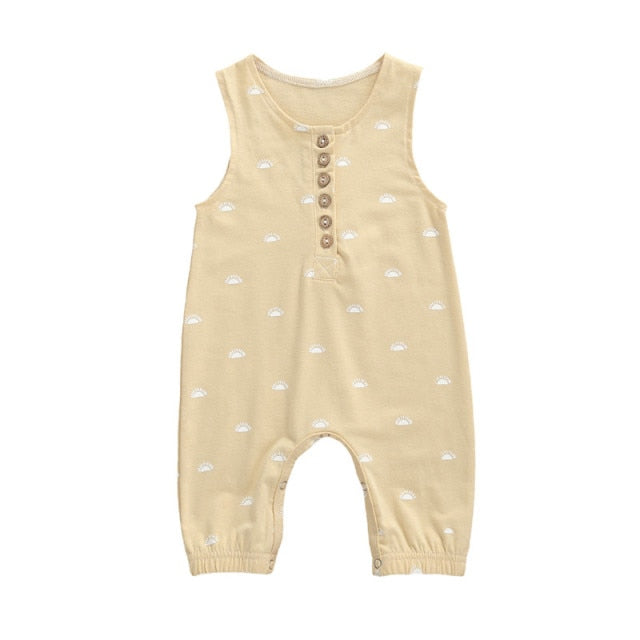 Sleeveless Baby Romper Yellow