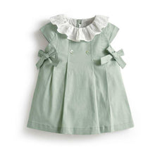 Load image into Gallery viewer, A-line Summer Dress - Baby Girl Dresses. Age Range: 12m-5years old. Material: Cotton. Sleeve Length(cm): Short. Decoration: Ruched. Dresses Length: Knee-Length