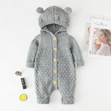Load image into Gallery viewer, Baby Boy Girl Knit Romper - Best Baby Clothes | Laudri Shop silver