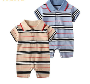 Product Nam Short Sleeve Baby Romper Brown Material: Cotton Age Range: 3-24mPattern Type: Solid Collar: Turn-down Collar Closure Type: PulloverItem1