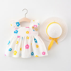 Summer Dress Flowers Pattern White - Baby girl Pink Floral Dress. Age Range: 0-36mPattern Type: Floral Season: Summer Sleeve Length(cm): Sleeveless 