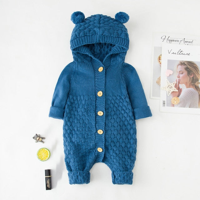 Baby Boy Girl Knit Romper - Best Baby Clothes | Laudri Shop dark blue