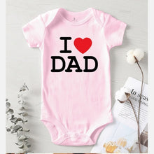 Load image into Gallery viewer, Baby Romper I Love Dad Pink Product. Material: Cotton Season: Four Seasons. Gender: Unisex. Age Range: 3-24m. Pattern Type: Letter. Department Name: Baby. Collar: O-Neck