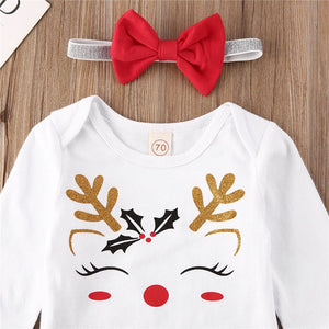 Christmas Long Sleeve Romper Tutu Skirt Headban. Material: Cotton. Age Range: 3-18m. Collar: O-Neck. Closure Type: Pullover. Sleeve Length(cm): Full. Fabric Type: Broadcloth6