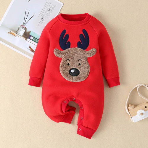 Unisex Christmas Romper Deer Pattern - Baby Romper