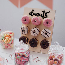 Load image into Gallery viewer, Wooden Doughnut Wall Christmas Decoration - Acrylic Doughnut Wall. Material: Wood Occasion: Easter, Gender Reveal, Back To School, Thanksgiving, Birthday Party, Christmas.5